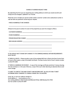 Change of Address Request Form