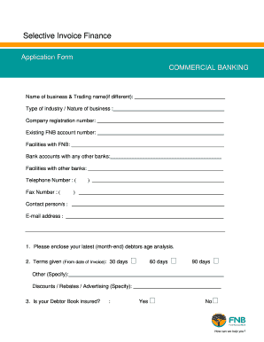Selective Invoice Finance Application Form