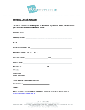 Invoice Detail Request Form