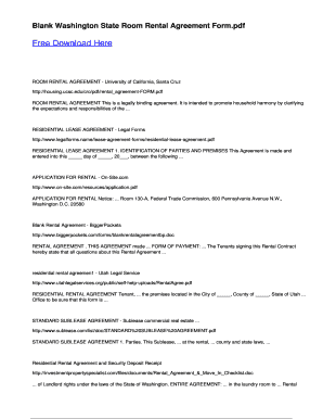 Washington State Room Rental Agreement