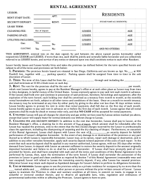 California Residential Lease Agreement