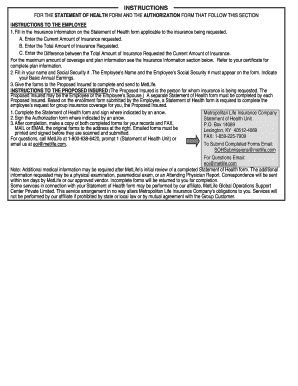 MetLife Statement of Health Form