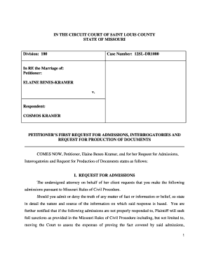 Petitioner's Request for Admissions, Interrogatories, and Production of Documents