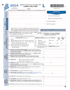 Maine Individual Income Tax Form 1040ME