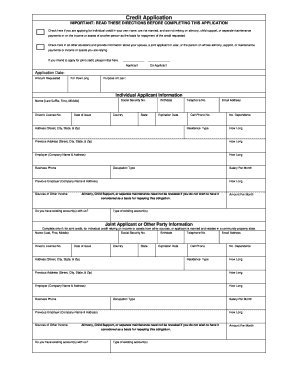 Credit Application Form