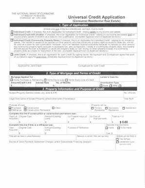 Universal Credit Application for Real Estate