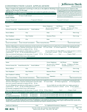 Construction Loan Application