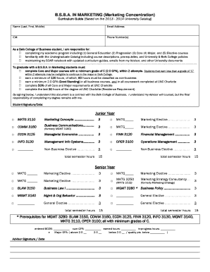 B.S.B.A. in Marketing Curriculum Guide