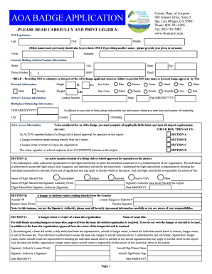 AOA Badge Application