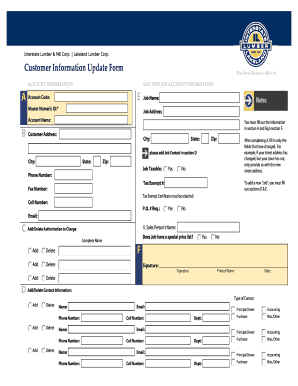 Customer Information Update Form