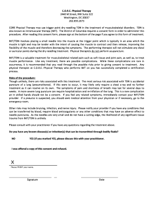 DC Trigger Point Dry Needling Consent Form