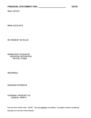 Financial Statement Form