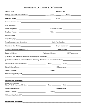 Renter's Accident Statement