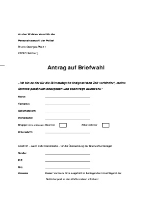 Antrag auf Briefwahl