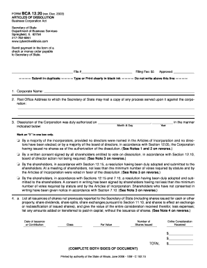 Illinois Articles of Dissolution