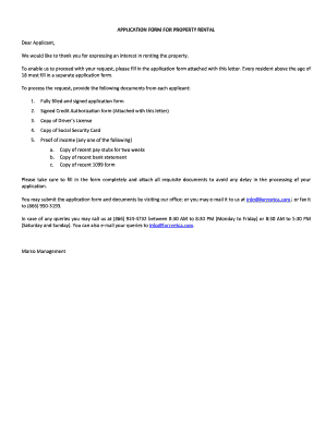 Property Rental Application Form