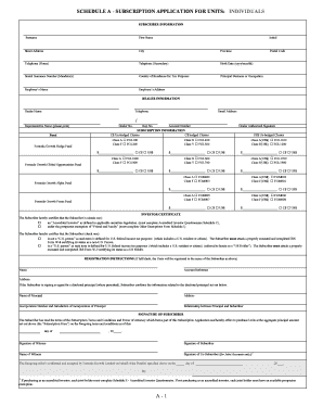 Subscription Application for Formula Growth Funds