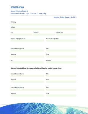 Alberta ICT Trade Mission Registration Form