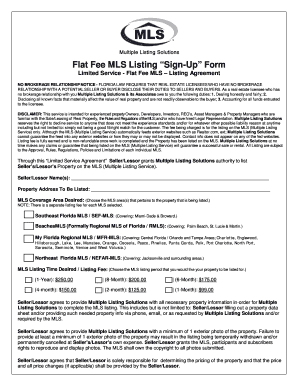 Flat Fee MLS Listing Agreement