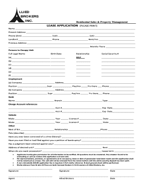 Residential Lease Application