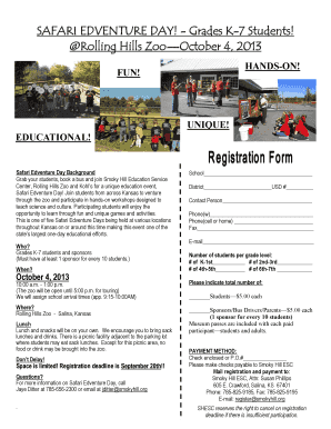 Safari Edventure Day Registration Form