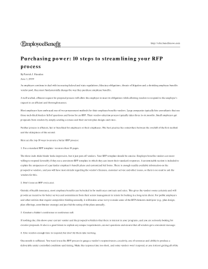 Purchasing power 10 steps to streamlining your RFP process