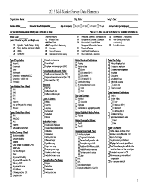 2013 Mid-Market Survey Data Elements