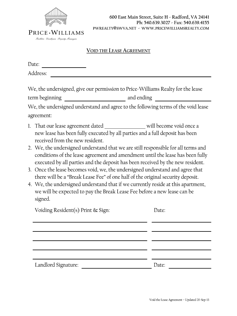 Fillable Online VoidtheLeaseAgreementpdf Fax Email Print pdfFiller