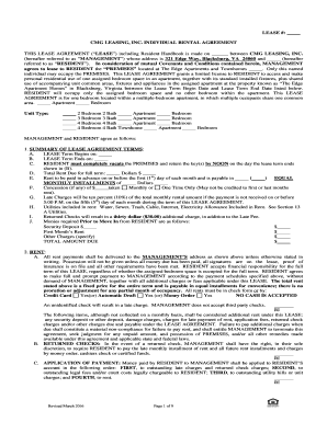 CMG Leasing Individual Rental Agreement