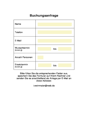 Buchungsanfrage