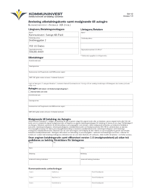 Autogiro Payment Authorization Form