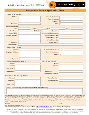 Prospective Tenant Application Form