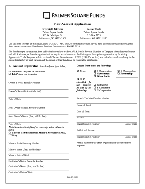 Palmer Square Funds Account Application