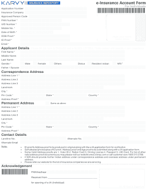 e-Insurance Account Application Form