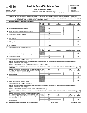 Form 4136 Credit for Federal Tax Paid on Fuels