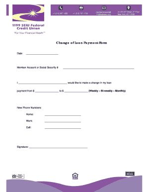 Change of Loan Payment Form
