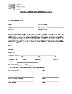Surgical Financial Requirement Agreement