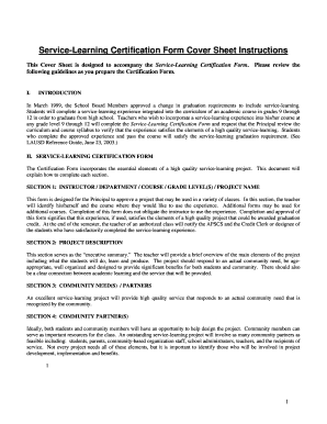 Service-Learning Certification Form