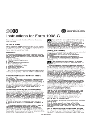 Instructions for Form 1098-C