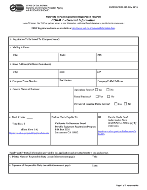 California Portable Equipment Registration Form