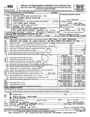 Form 990 Return of Organization Exempt From Income Tax