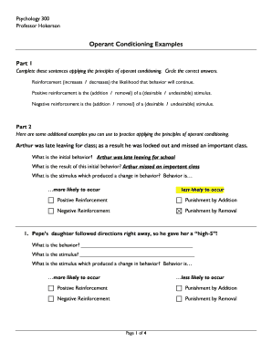Operant Conditioning Examples