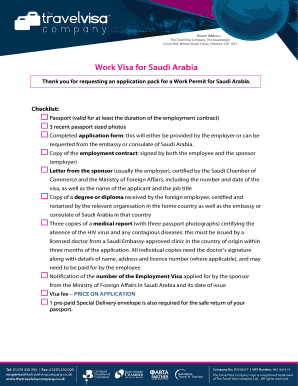 Saudi Arabia Work Visa Application