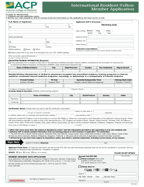 International Resident/Fellow Member Application