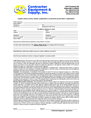 Credit Application Agreement