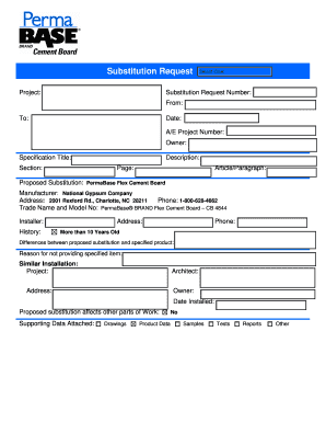 Substitution Request Form