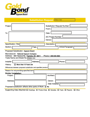 Substitution Request Form