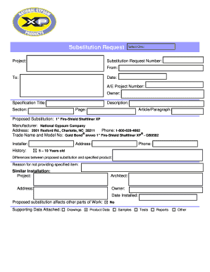 Substitution Request Form
