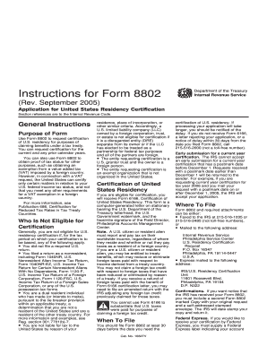 Form 8802 Instructions