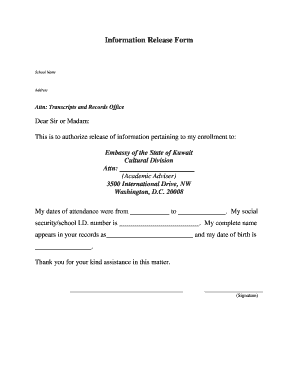 Information Release Form